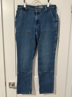 Carhartt Relaxed Fit Blue Denim Cargo Jeans Work Pants Size 10 Women’s